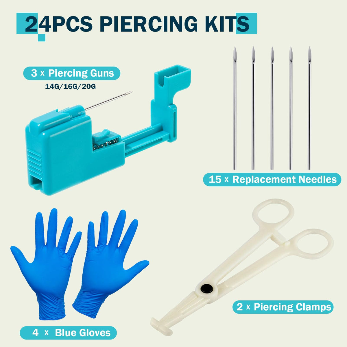 Beautidots three automatic piercing guns displayed for quick use