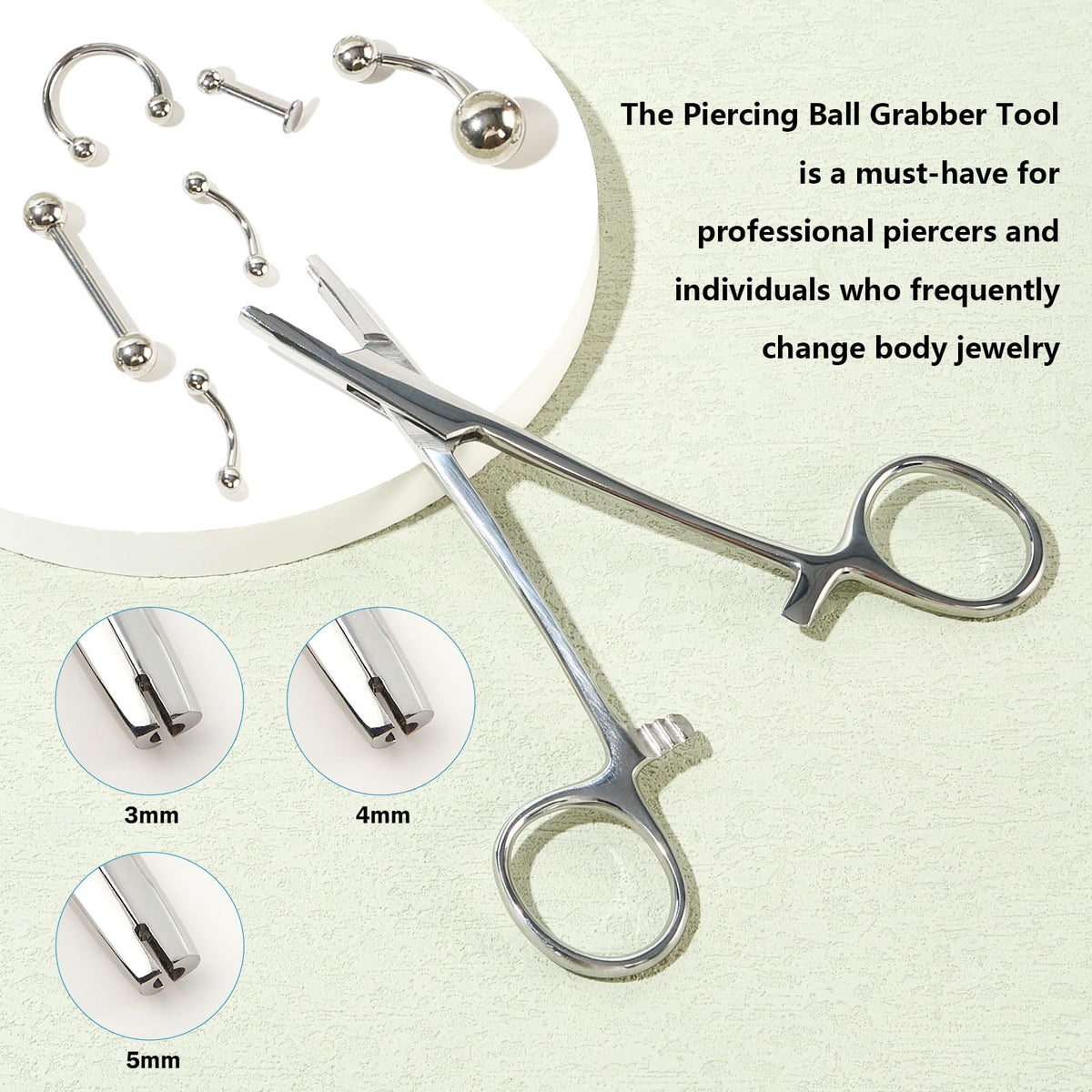 Beautidots grabber holding a stud ball during removal demonstrating steady control and reduced slippage
