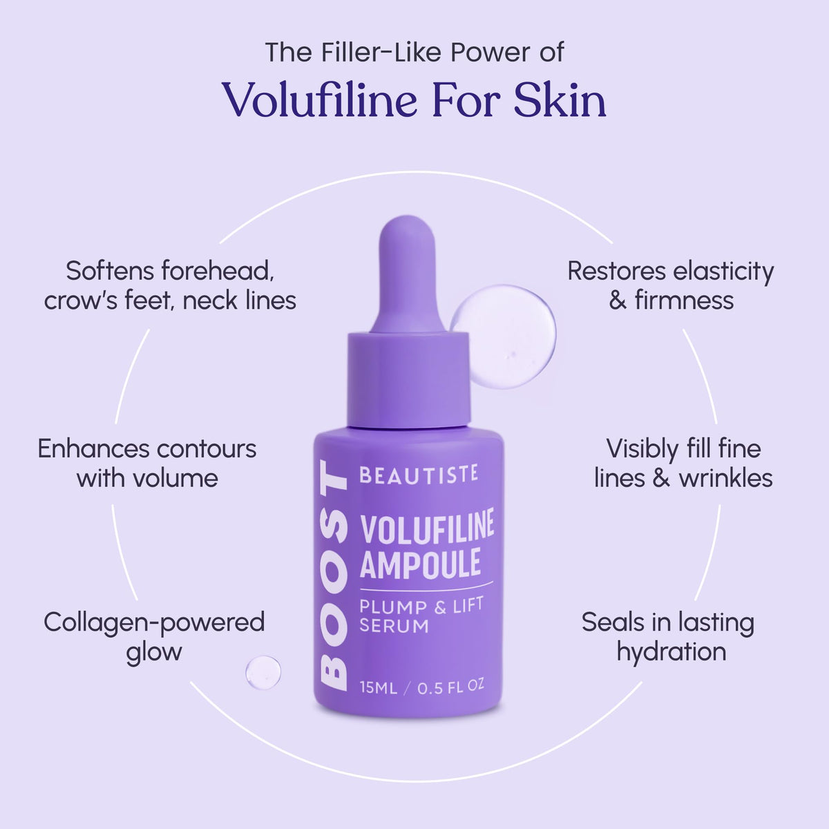 Beautiste BOOST texture close-up displaying smooth oil-like serum for quick hydration