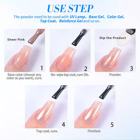 BEAUTNICE finished manicure holding phone showing wearable glossy effect benefit