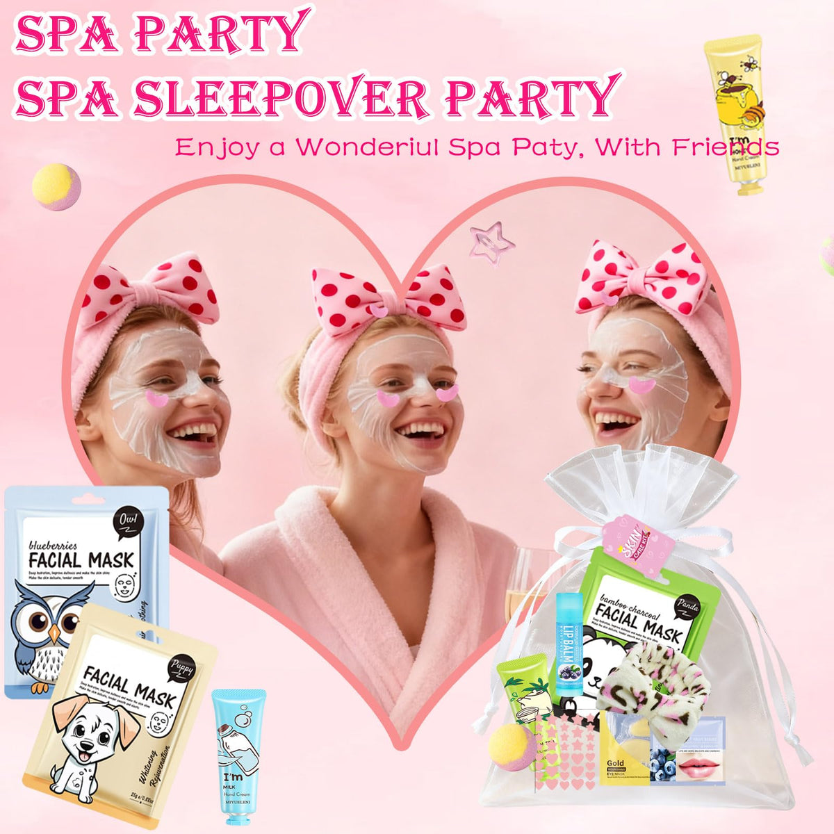 Beauty Bar organza gift bags displayed emphasizing pretty presentation for gifting