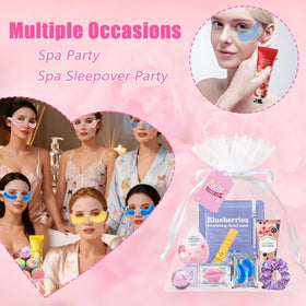 Beauty Bar organza gift bags filled for guests, enhancing presentation and gifting benefit