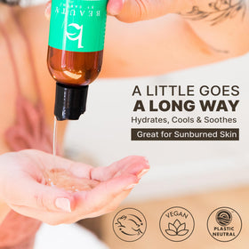 Beauty by Earth close-up ingredient label showing organic aloe and vitamins