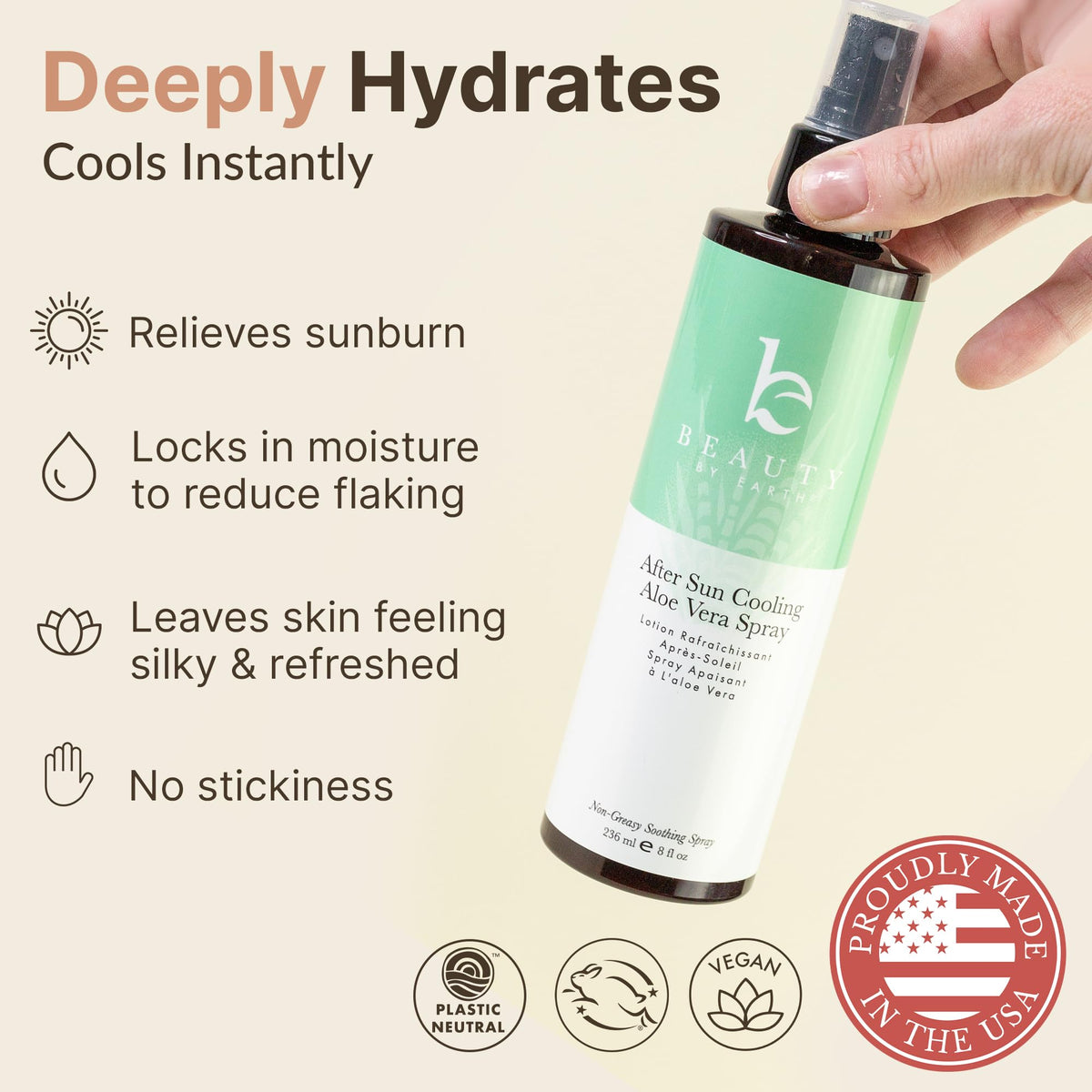 Beauty by Earth close-up of aloe gel texture for cooling hydration