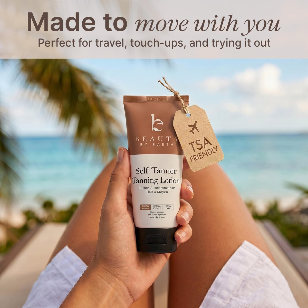 Beauty by Earth application on arm demonstrating smooth, streak-free finish