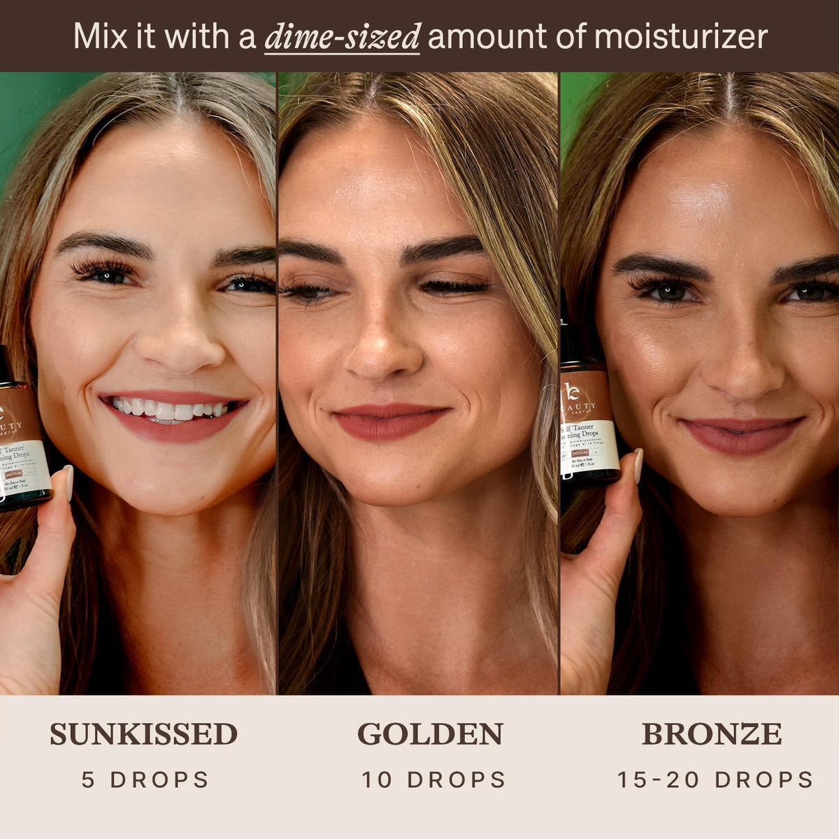 Beauty by Earth application on face showing even coverage for a natural glow