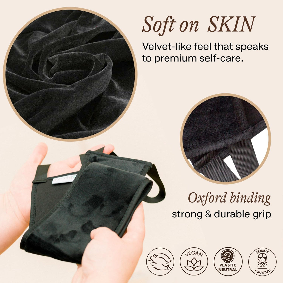 Beauty by Earth applicator in use applying self-tanner across the back evenly