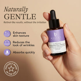 Beauty by Earth serum drop on fingertip highlighting silky, lightweight texture