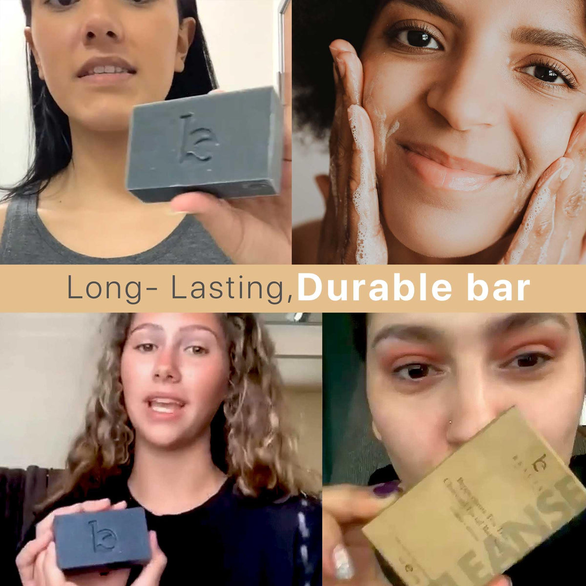 Beauty by Earth soap lather demo illustrating rich foam and refreshing cleanse benefit