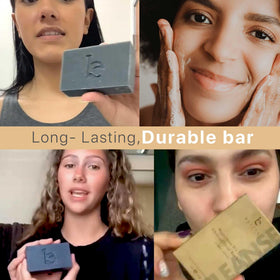 Beauty by Earth soap lather demo illustrating rich foam and refreshing cleanse benefit