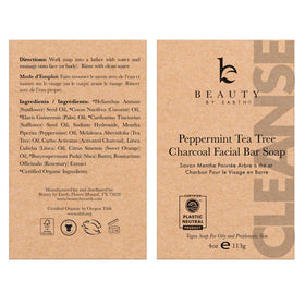 Beauty by Earth packaging label detail showing ingredient list and small-batch quality