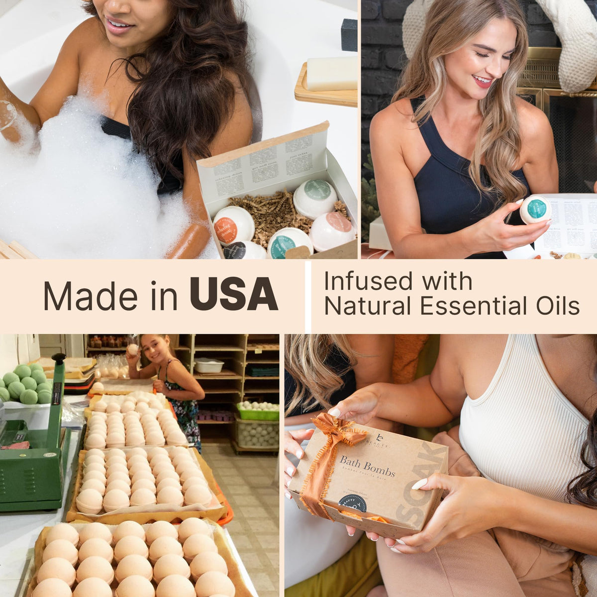 Beauty by Earth close-up texture of bath bomb highlighting gentle, natural formulation