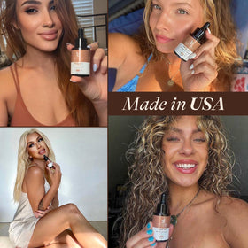 Beauty by Earth before and after subtle glow on cheek demonstrating natural bronzing benefit