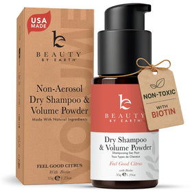 Beauty by Earth front packaging showing powder container and quick refresh benefit