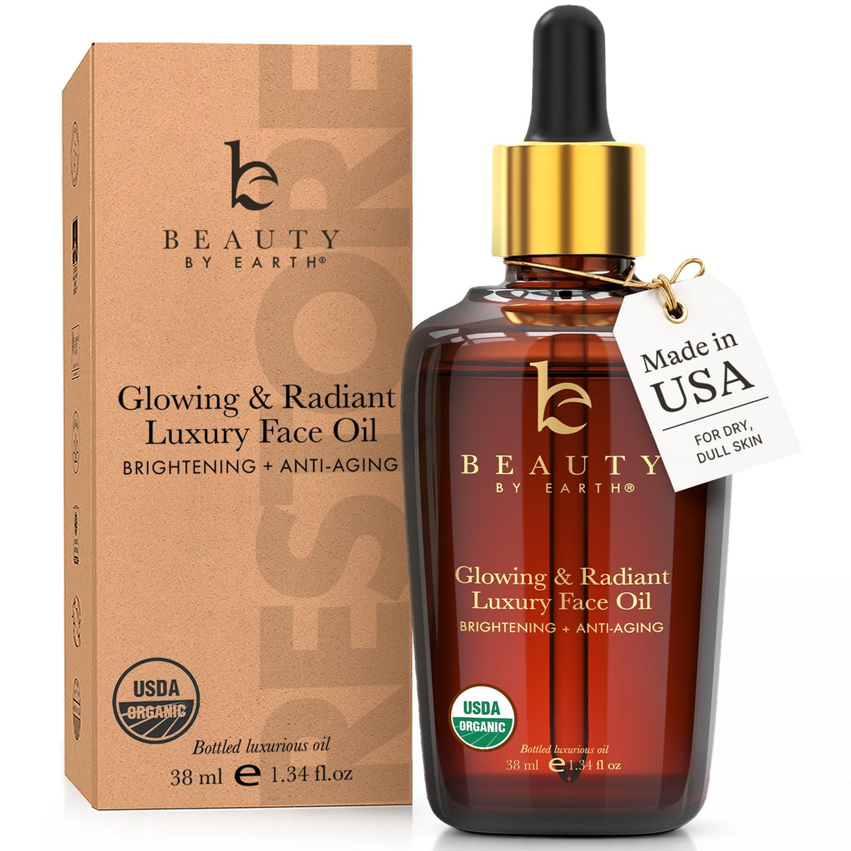 Beauty by Earth front bottle showing clean organic packaging and hydration benefits