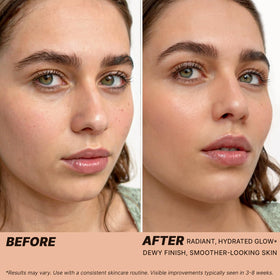 Beauty by Earth bottle pump and label highlighting organic ingredient focus and clarity