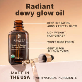 Beauty by Earth oil texture drops on skin showing lightweight absorption and glow