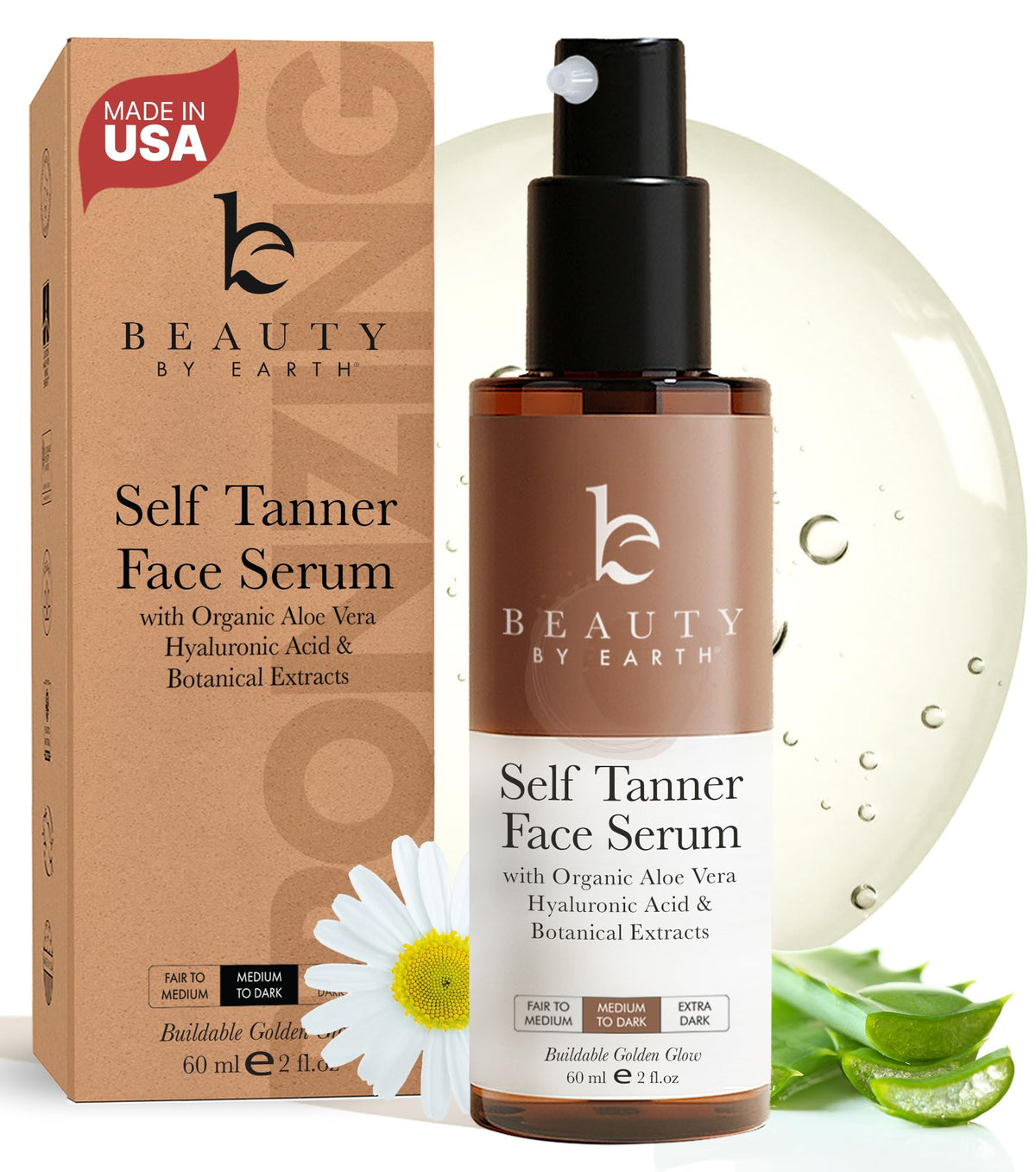 Beauty by Earth bottle front showing product and clean packaging benefit