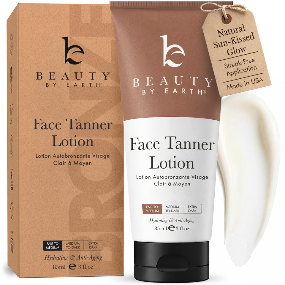 Beauty by Earth front packaging showing bottle and branding, promotes natural glow