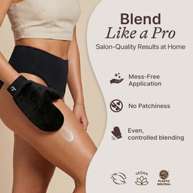 Beauty by Earth face tanning glove detail showing precise application control