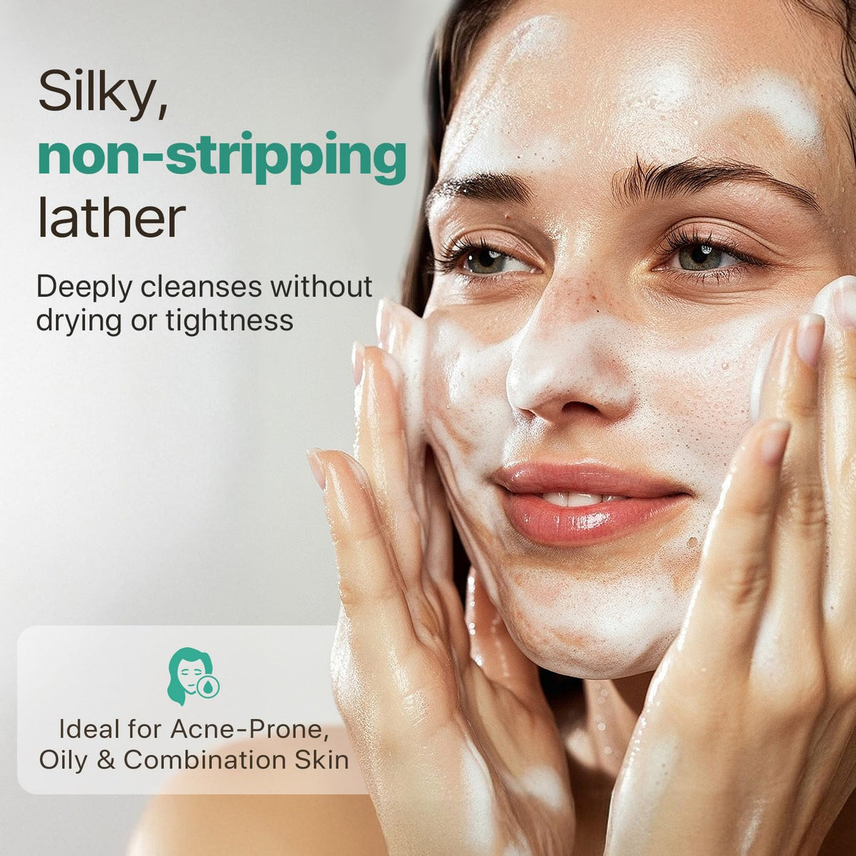 Beauty by Earth pump dispensing airy foam for easy use