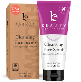 Beauty by Earth front packaging showing product and clean branding benefits gentle exfoliation