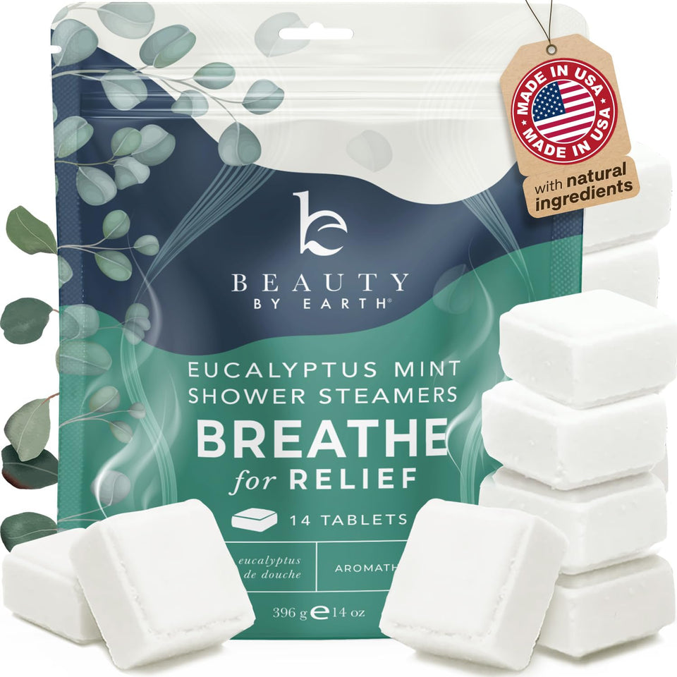 Beauty by Earth front packaging showing eucalyptus steamers and gifting appeal
