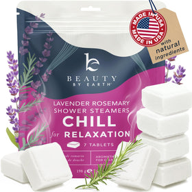 Beauty by Earth front packaging showing lavender steamers and benefits
