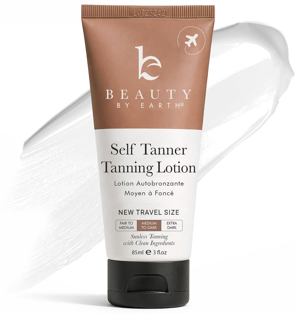 Beauty by Earth front packaging travel size showing compact bottle and branding benefits