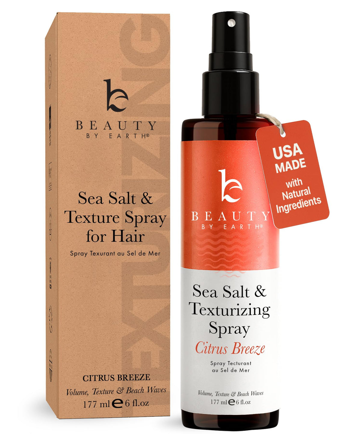 Beauty by Earth front bottle showing clean packaging and volume benefit
