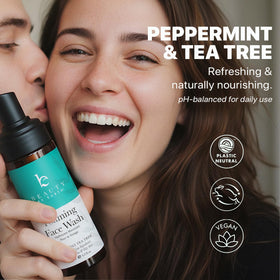 Beauty by Earth peppermint and tea tree ingredients highlighting natural clarity