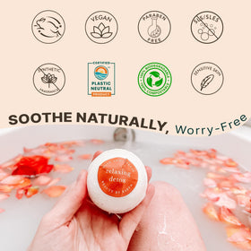 Beauty by Earth ingredients flatlay with shea, cocoa, and Epsom salt for nourishment