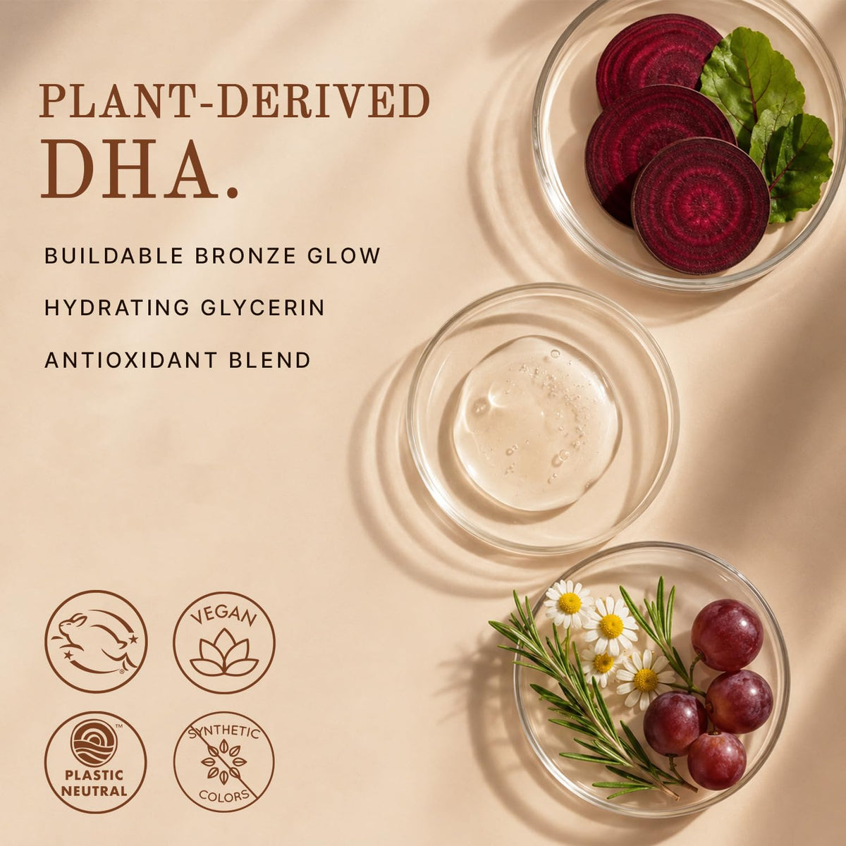 Beauty by Earth ingredients label close-up showing natural components