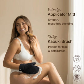 Beauty by Earth kabuki brush detail for precise facial blending and contouring
