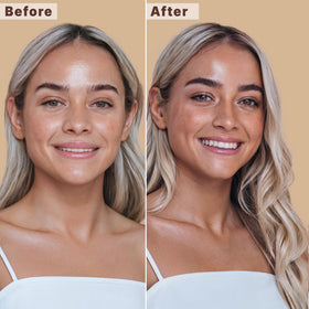 Beauty by Earth label and ingredients list clear shot showing natural organic-forward components benefit