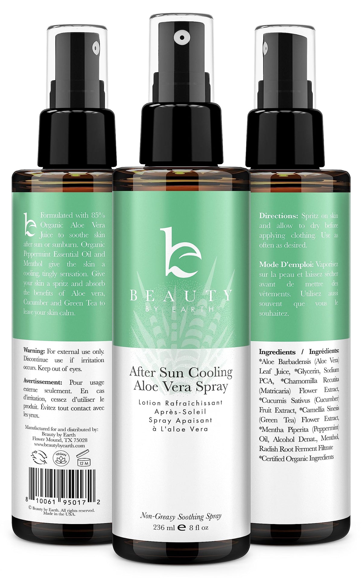 Beauty by Earth product label showing clean ingredients and dye-free promise
