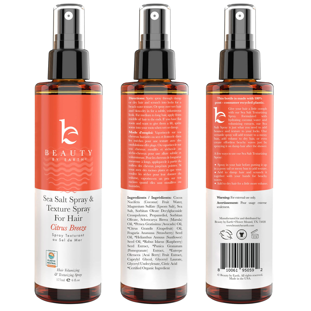 Beauty by Earth ingredient label close-up ensuring transparency and quality