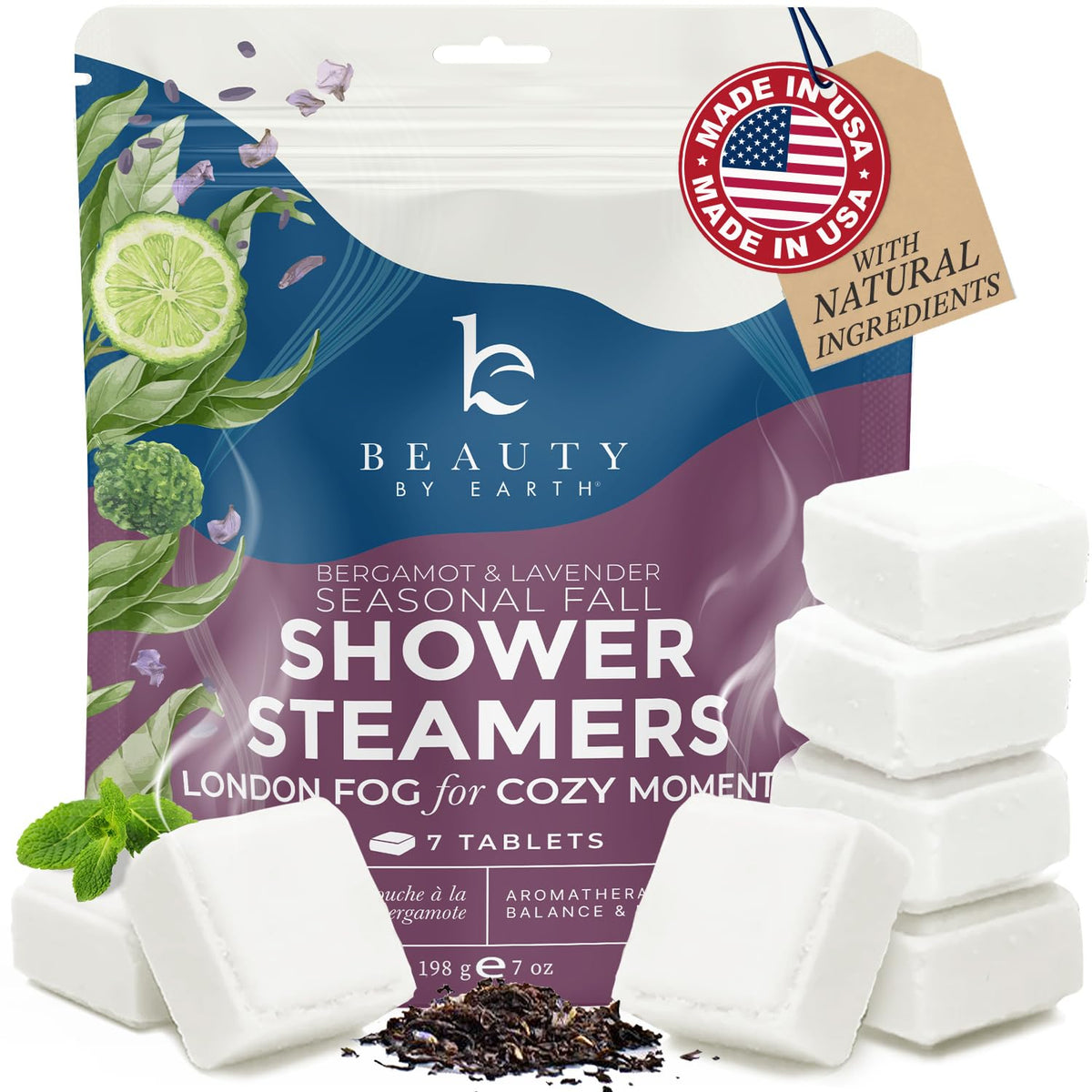 Beauty by Earth front packaging showing lavender bergamot scent and gift-ready design