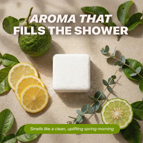 Beauty by Earth lifestyle bathroom shelf with steamers creating a spa-like atmosphere