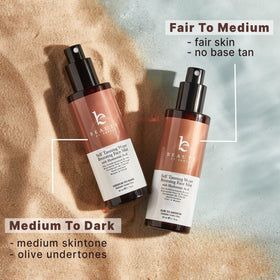 Beauty by Earth product on bathroom vanity conveying daily routine