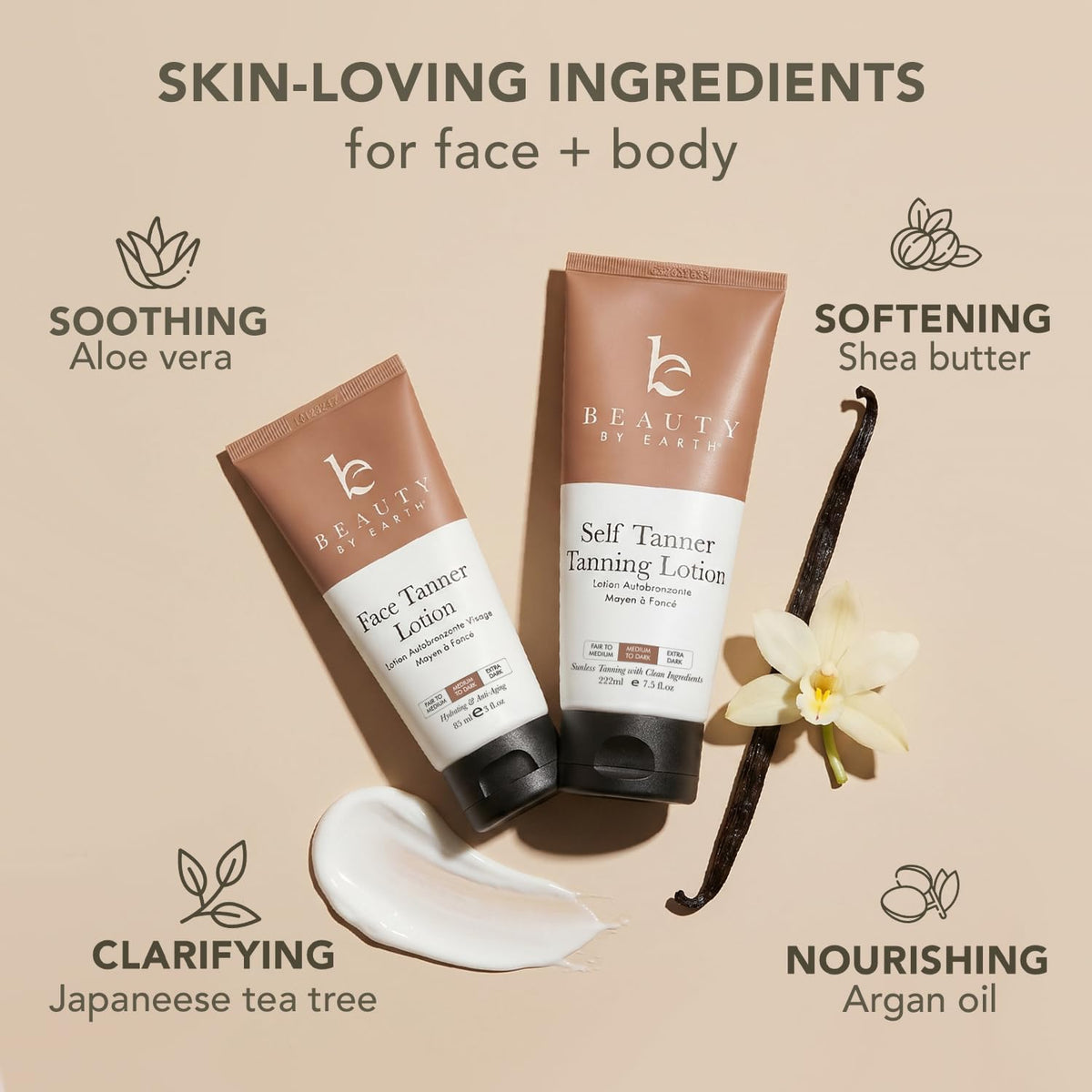 Beauty by Earth in beach bag lifestyle shot for sunless confidence