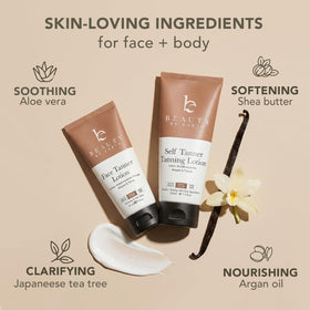 Beauty by Earth in beach bag lifestyle shot for sunless confidence