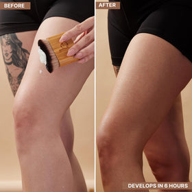 Beauty by Earth lotion texture close-up highlighting moisturizing, smooth finish