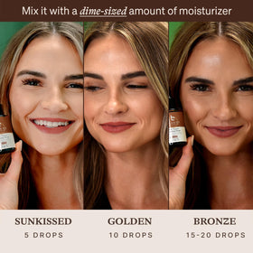Beauty by Earth mixing drops with moisturizer to customize color