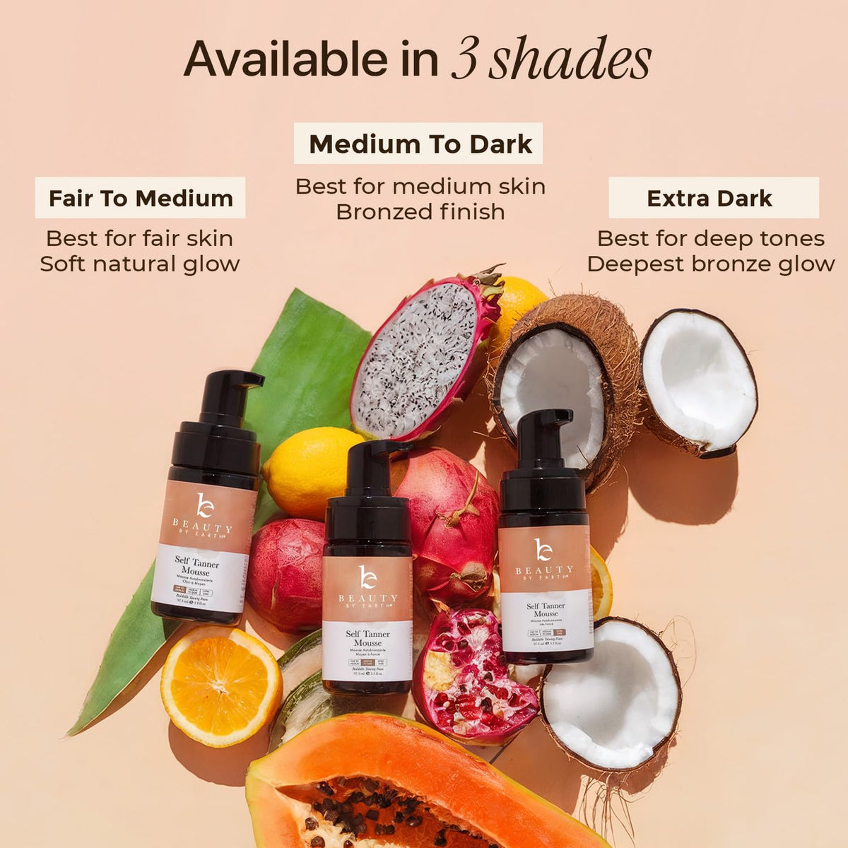 Beauty by Earth packaging flatlay with product and ingredients showing transparent formulation benefit