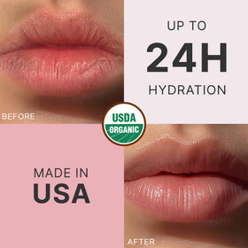 Beauty by Earth open tube close-up texture, rich balm for lasting hydration