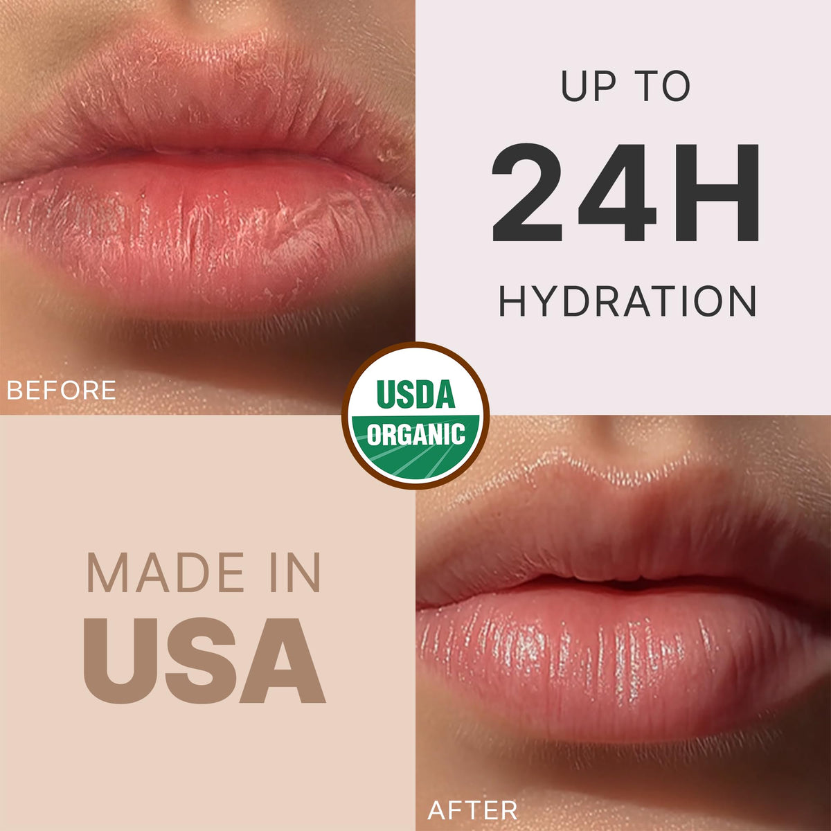 Beauty by Earth open tube close-up showing smooth balm texture for quick glide