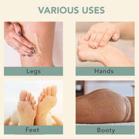 Beauty by Earth foot being scrubbed to remove rough skin and soften heels