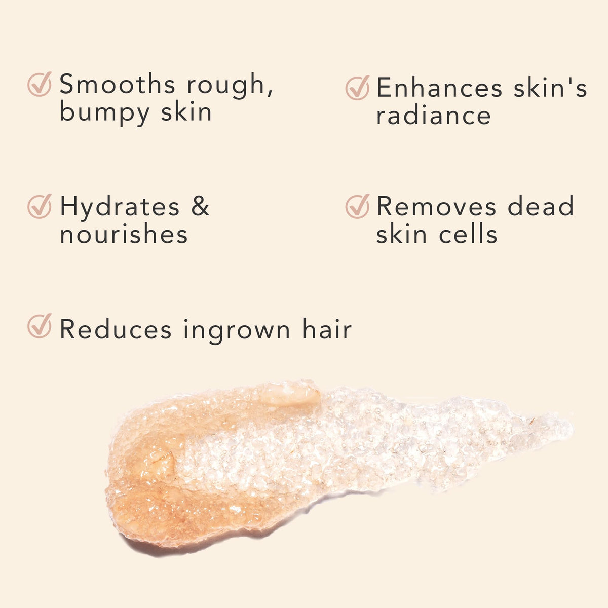 Beauty by Earth palm applying scrub to skin demonstrating gentle exfoliation and hydration