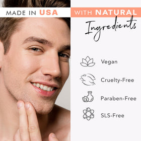 Beauty by Earth scrub on hand demonstrating easy lather and application